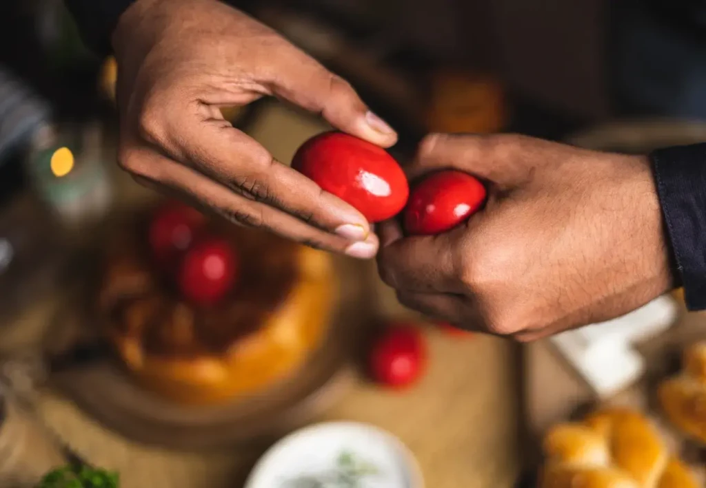 red easter eggs