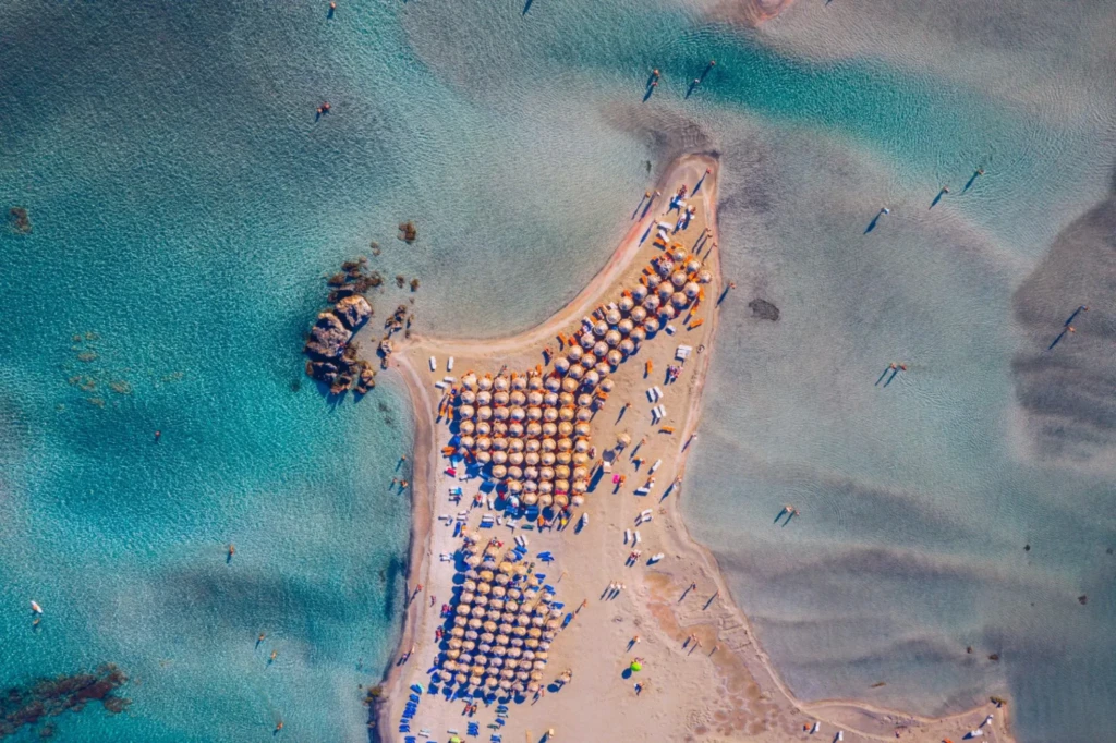 elafonisi beach aerial