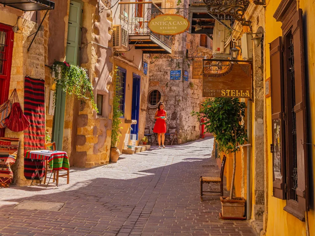 old town of chania in the morning
