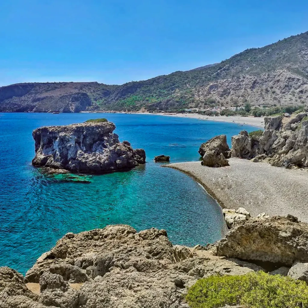 aerial view of sougia beach